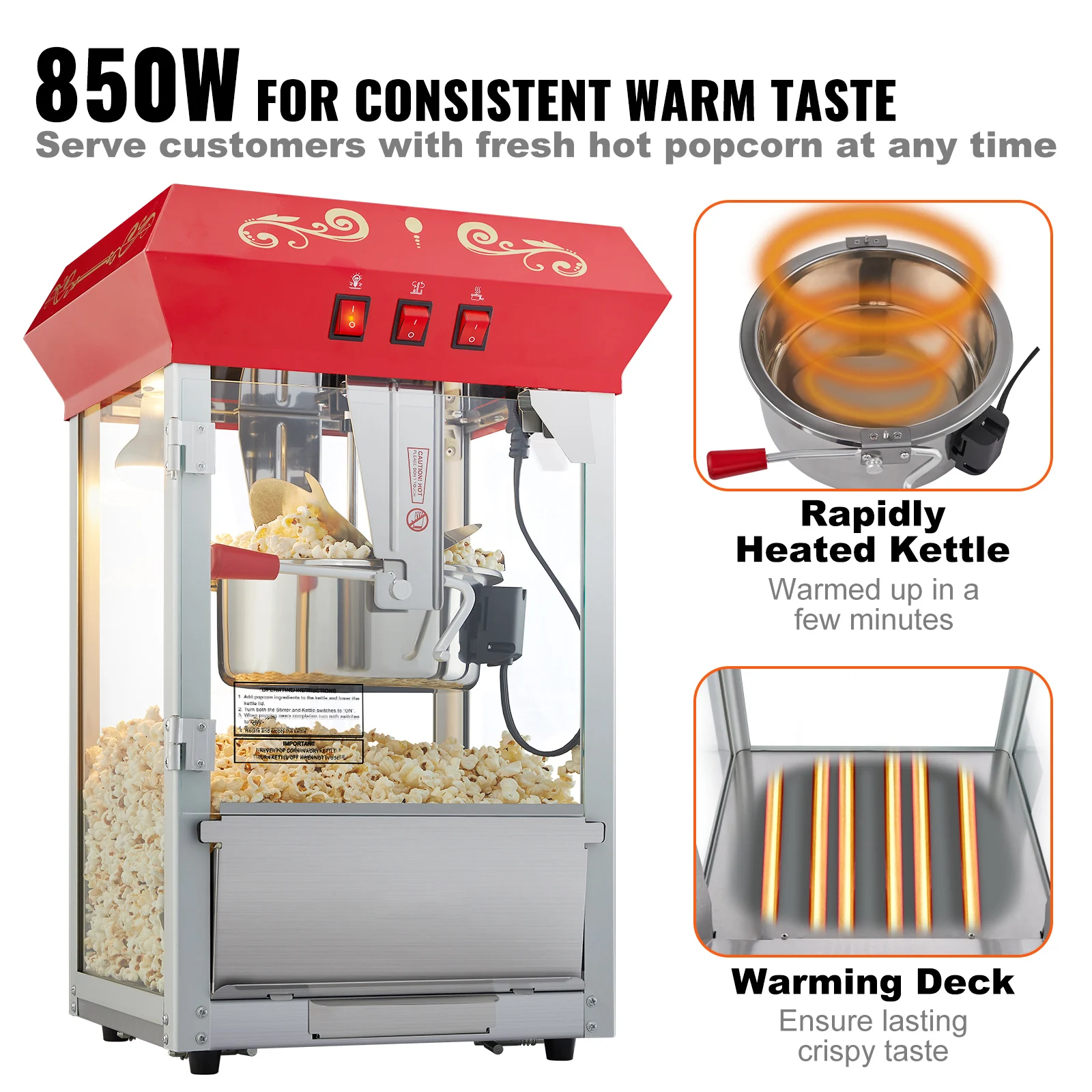 Electric Commercial Popcorn Maker - Image 4