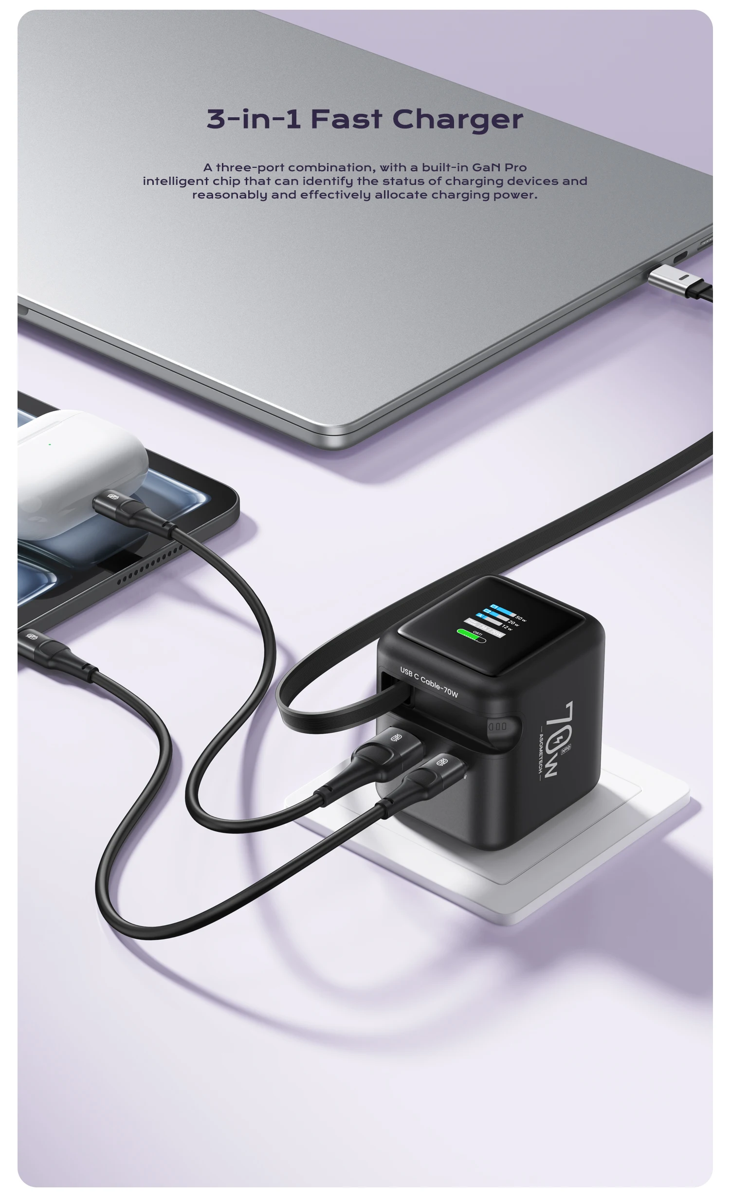 70W GaN Travel Charger - Image 8