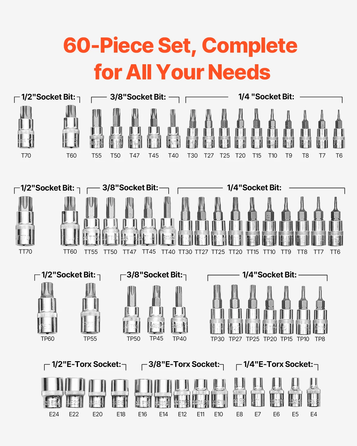 60-Piece Torx Socket Set - Image 3